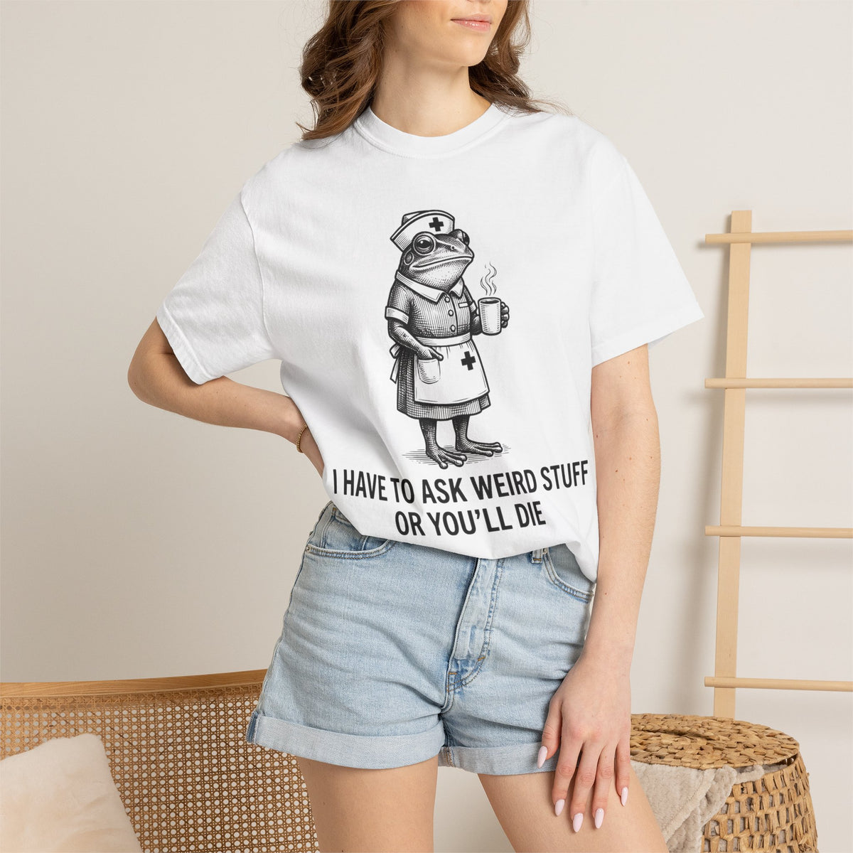 I Have To Ask Weird Stuff Or You'll Die Coffee Shirt, Funny Nurse Frog Tee, Sarcastic Triage Shirt, RN Gift