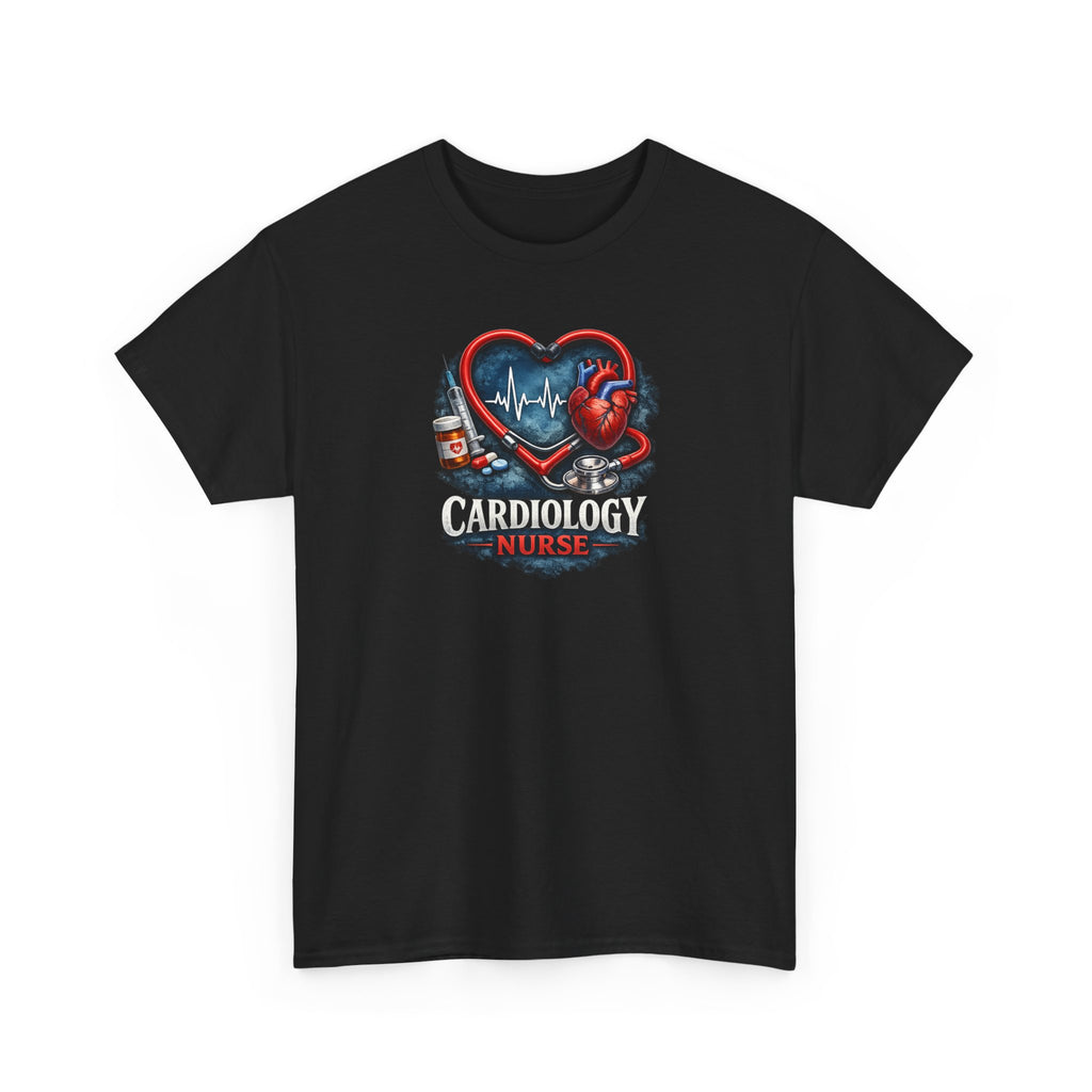Cardiology Nurse T-Shirt — Heartbeat Stethoscope Design