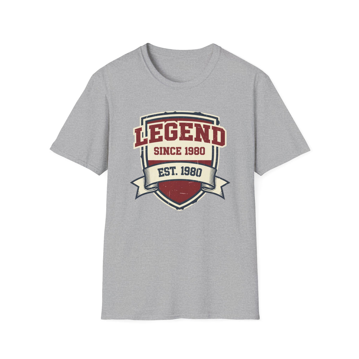 T-Shirt — "Legend Since 1980" Vintage Shield Birthday Tee
