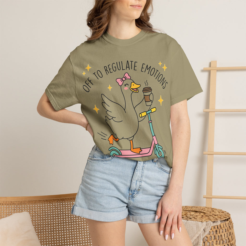 Off To Regulate Emotions Wide Shirt, Scooter Goose Coffee Tee, Funny Mental Health Shirt, Counselor Gift
