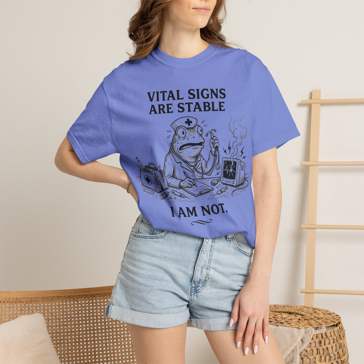 Vital Signs Are Stable I Am Not Shirt, Funny Nurse Frog Tee, Burnt Out RN Shirt, Night Shift Gift