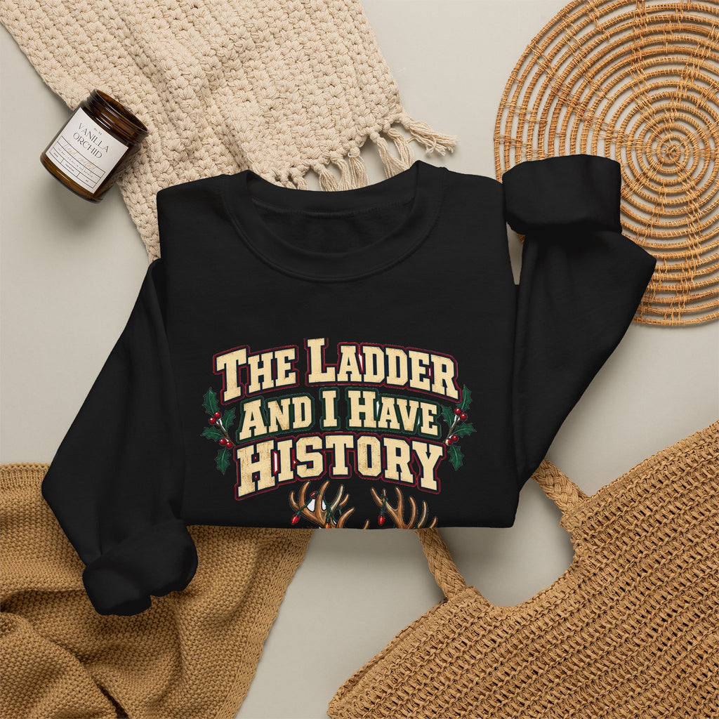 Funny Christmas Dad Sweatshirt The Ladder And I Have History Shirt, Funny Holiday Gift Tee, Christmas Gift Idea