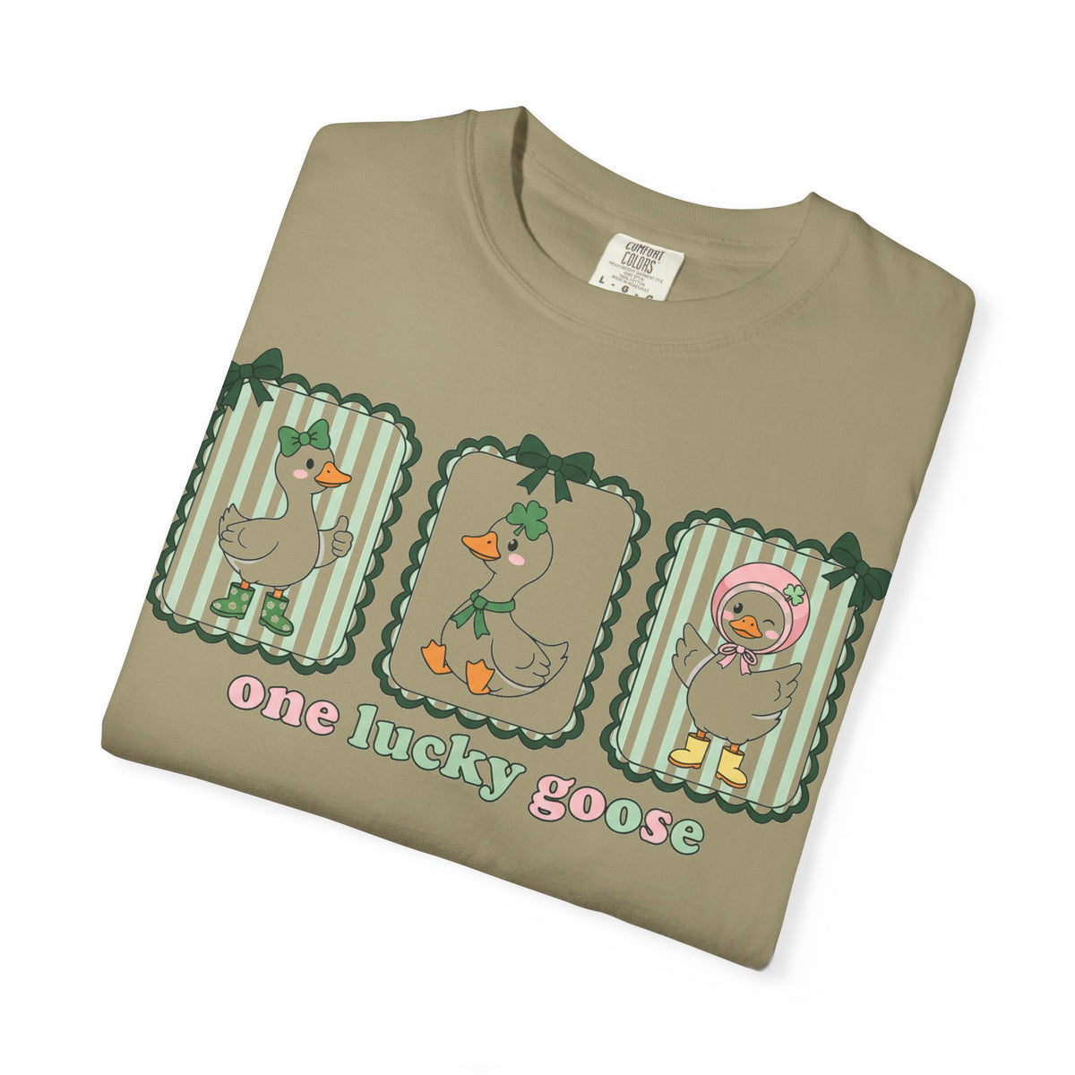 One Lucky Goose Tall Shirt, Three Panel Irish Goose Tee, Cute St Patricks Day Shirt, Shamrock Gift