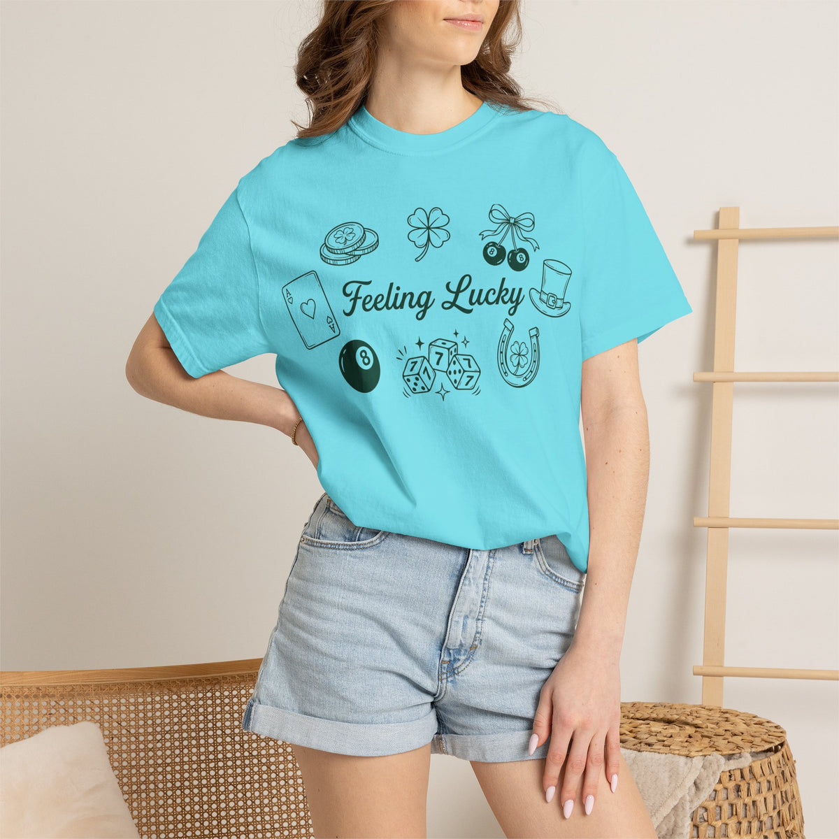 Feeling Lucky Wide Charms Shirt, St Patricks Clover Dice Tee, Green Luck Shirt, Irish Gift