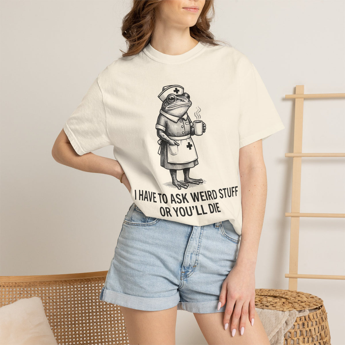 I Have To Ask Weird Stuff Or You'll Die Coffee Shirt, Funny Nurse Frog Tee, Sarcastic Triage Shirt, RN Gift
