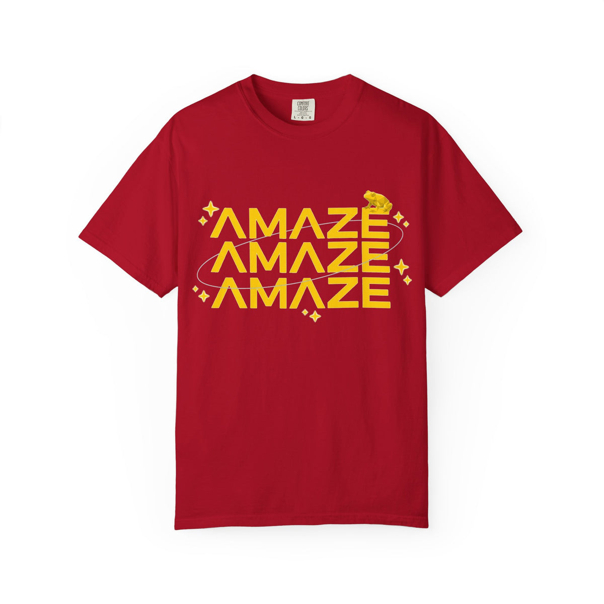 Amaze Amaze Amaze Shirt, Retro Stacked Type Tee, Tiny Frog Graphic Shirt, Funny Minimal Gift