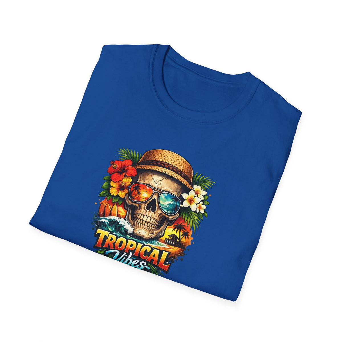 Tropical Vibes Shirt, Floral Skull Summer Tee, Beach Lover Gift