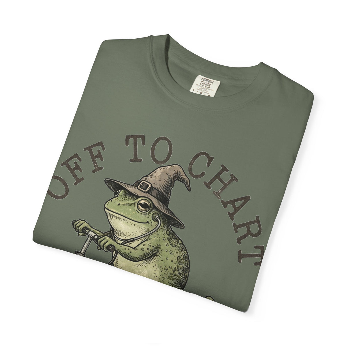 Off To Chart Bold Shirt, Engraved Frog Nurse Scooter Tee, Funny Night Shift Shirt, Nurse Gift