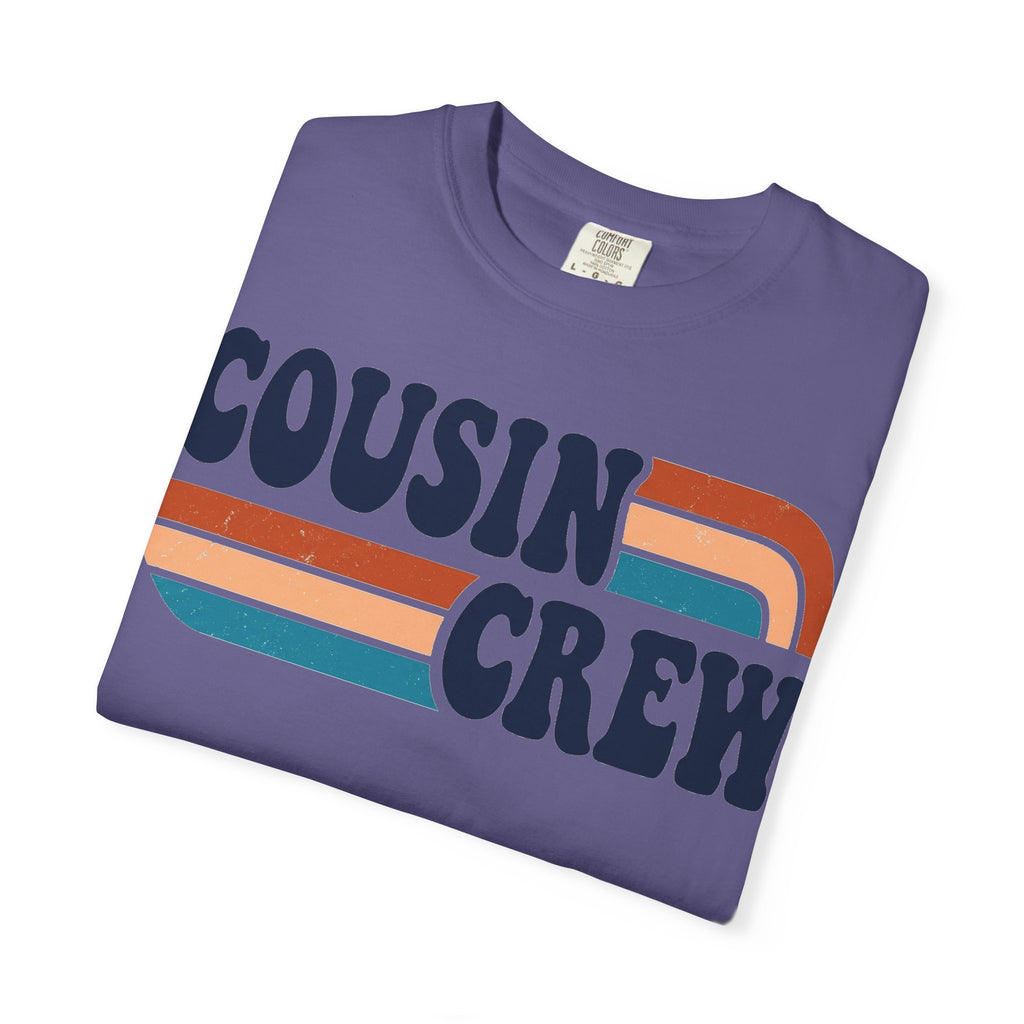 Cousin Crew Rainbow Stripe Shirt, Retro Family Reunion Tee, Matching Cousins Shirt, Family Gift