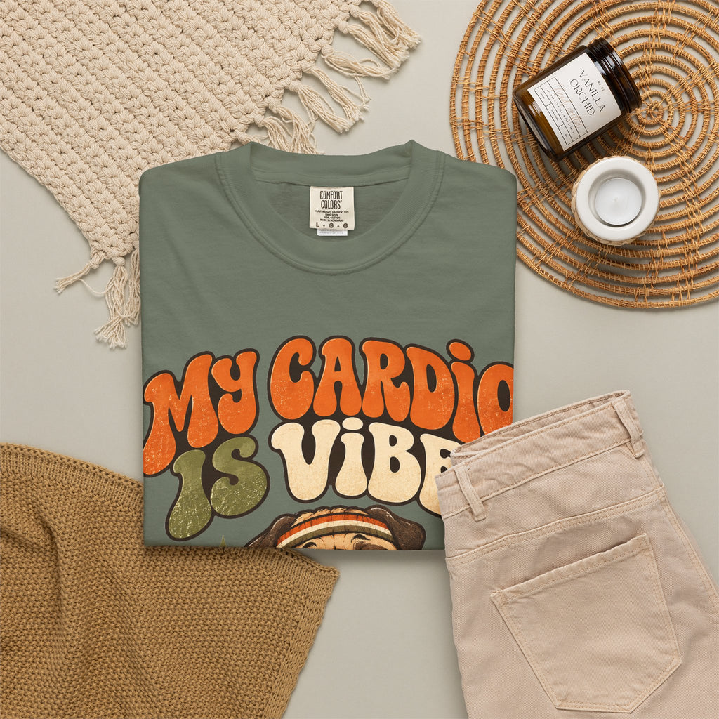 funny gym shirt My Cardio Is Vibes Shirt, Funny Graphic Shirt, Comfort Colors