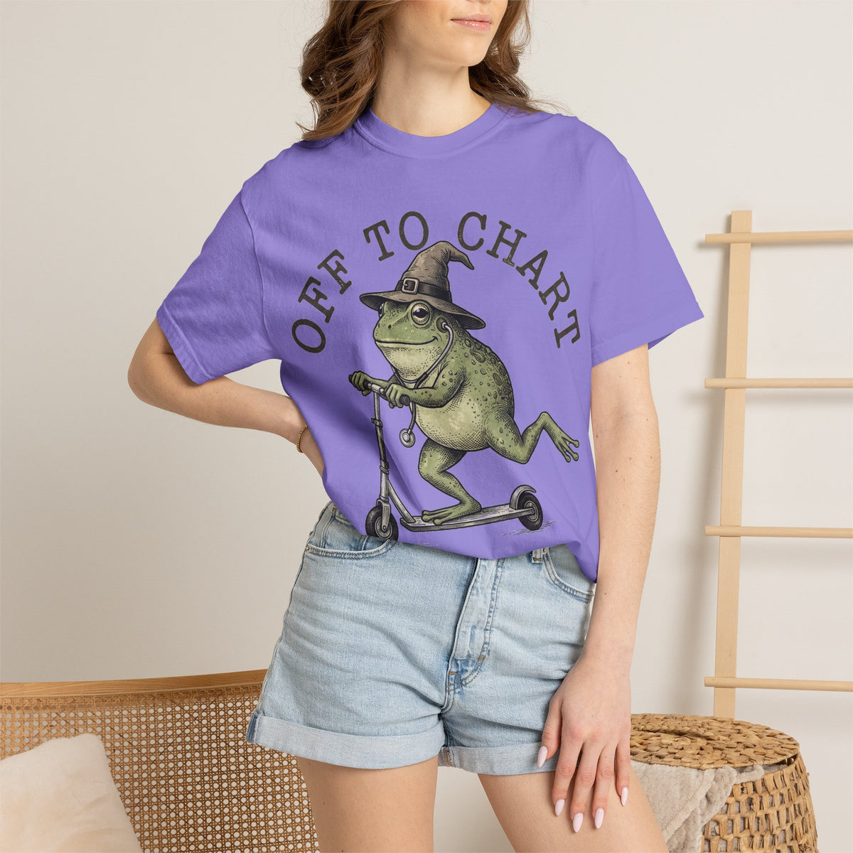 Off To Chart Bold Shirt, Engraved Frog Nurse Scooter Tee, Funny Night Shift Shirt, Nurse Gift