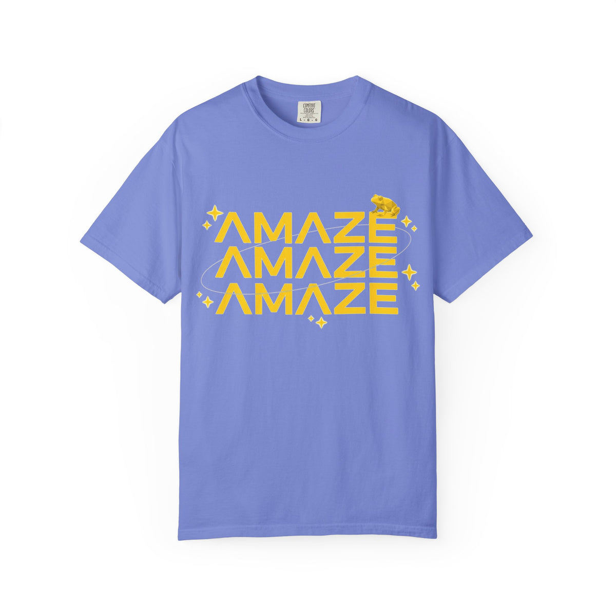 Amaze Amaze Amaze Shirt, Retro Stacked Type Tee, Tiny Frog Graphic Shirt, Funny Minimal Gift