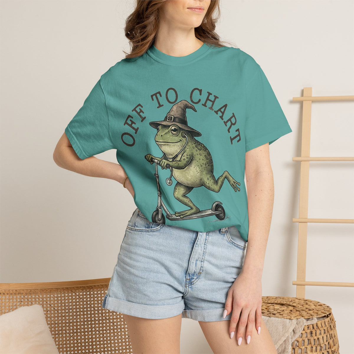 Off To Chart Bold Shirt, Engraved Frog Nurse Scooter Tee, Funny Night Shift Shirt, Nurse Gift