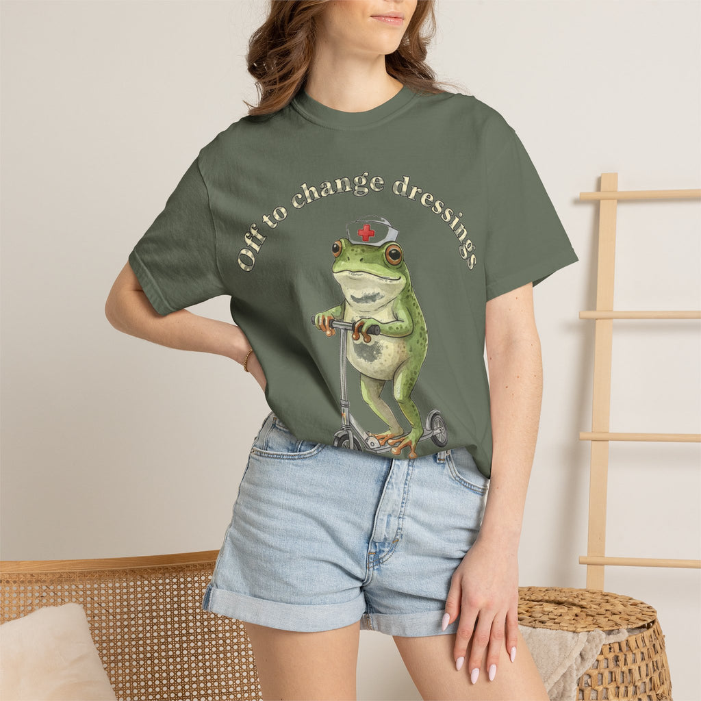 Off To Change Dressings Shirt, Funny Nurse Frog Scooter Tee, Wound Care Nurse Shirt, RN Gift