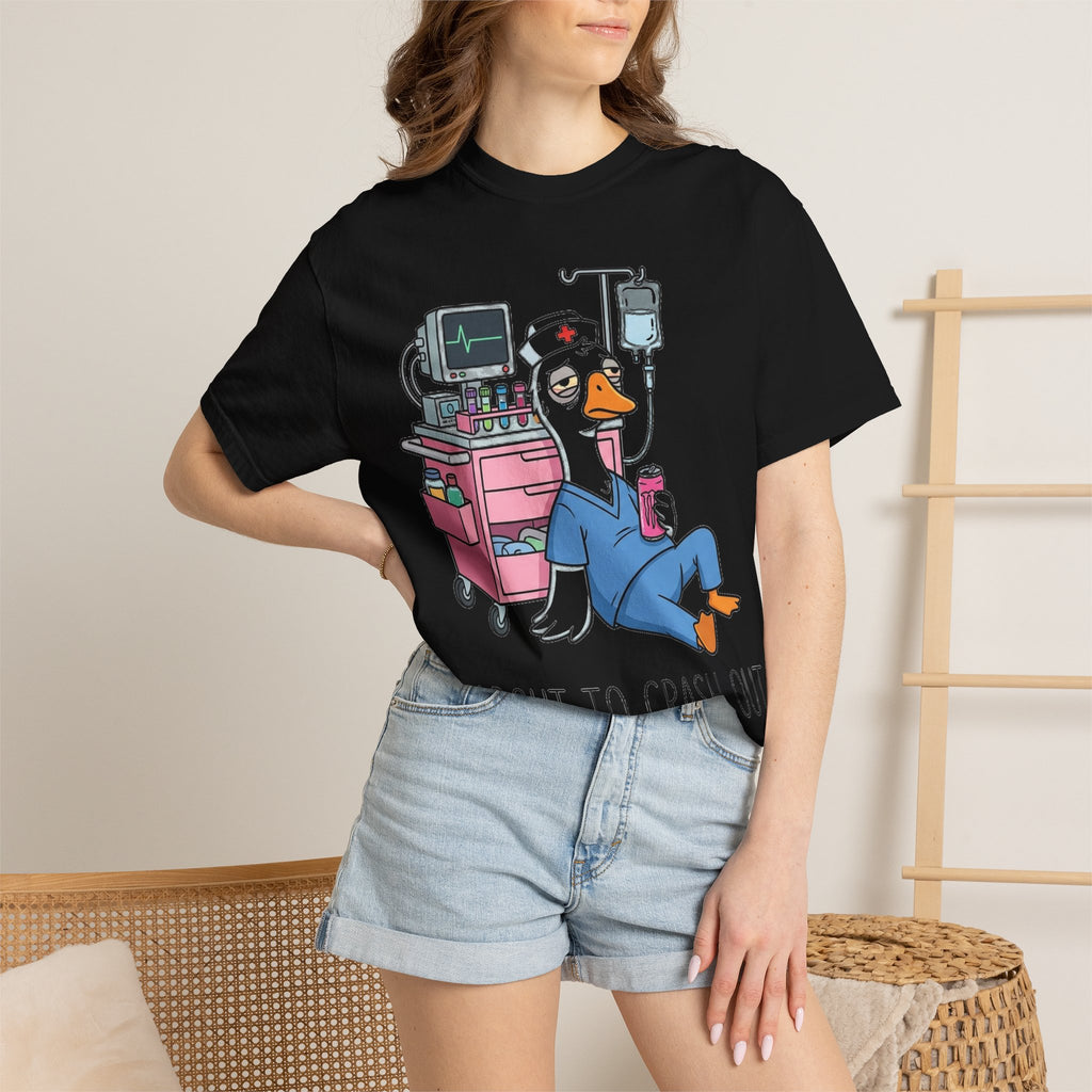 I'm About To Crash Out Shirt, Funny Night Shift Goose Nurse Tee, Burnt Out RN Shirt, Nurse Gift
