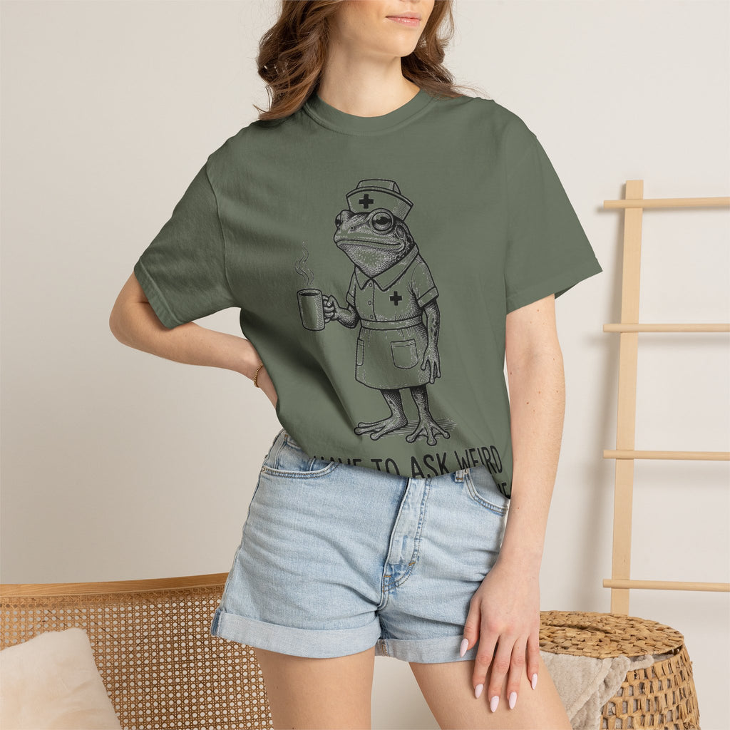 I Have To Ask Weird Stuff Or You'll Die Shirt, Etched Nurse Frog Tee, Funny Triage Shirt, RN Coffee Gift