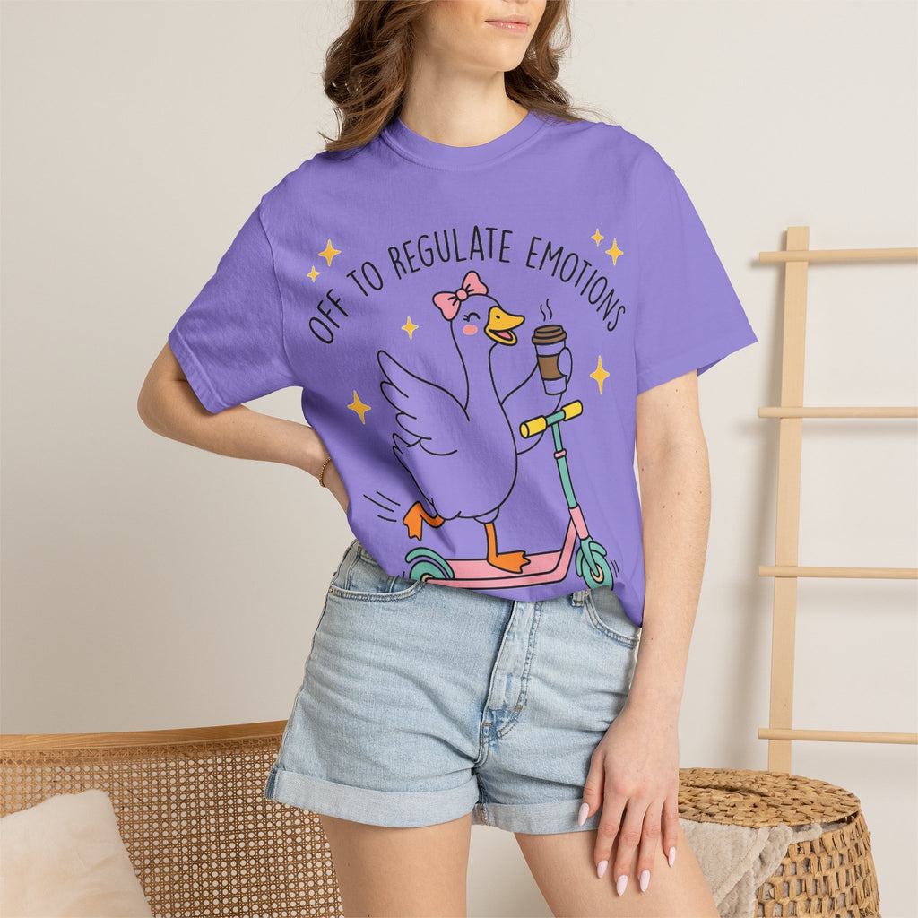 Off To Regulate Emotions Wide Shirt, Scooter Goose Coffee Tee, Funny Mental Health Shirt, Counselor Gift
