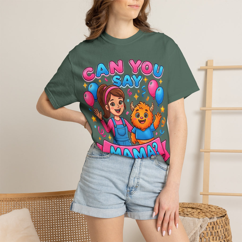 Can You Say Mama Shirt, Funny First Word Tee, Cute Monster Birthday Shirt, New Mom Gift