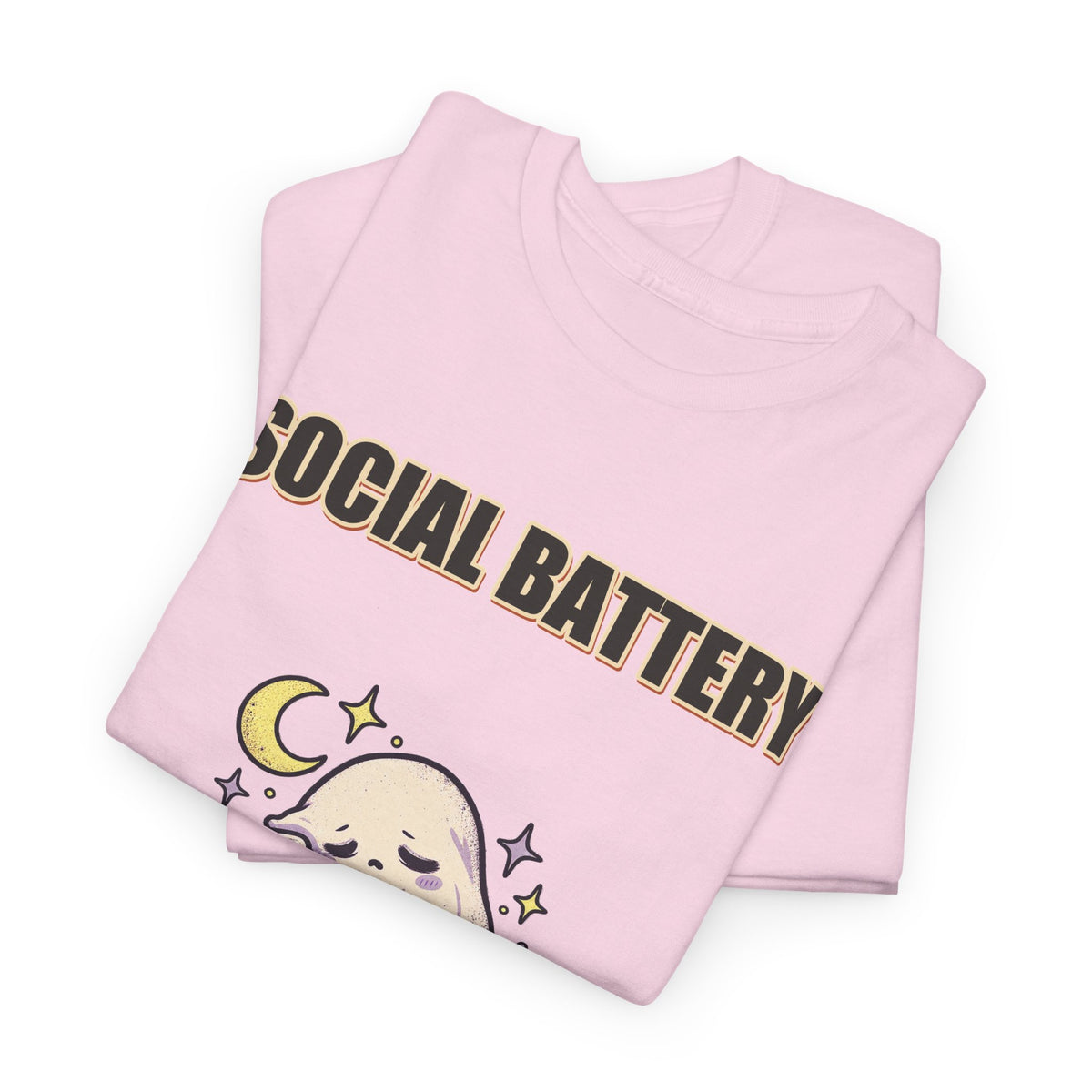 Social Battery 2% & Thriving – Moon Ghost T-Shirt