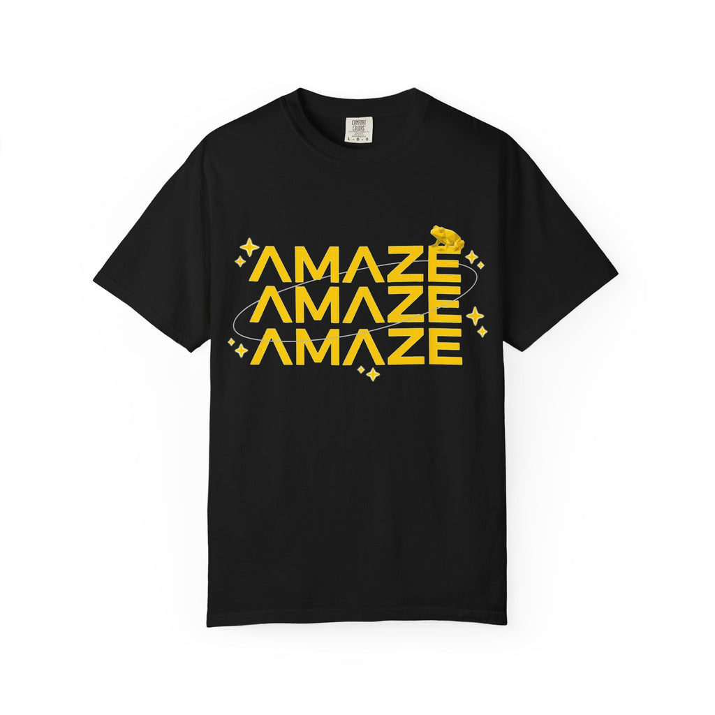 Amaze Amaze Amaze Shirt, Retro Stacked Type Tee, Tiny Frog Graphic Shirt, Funny Minimal Gift