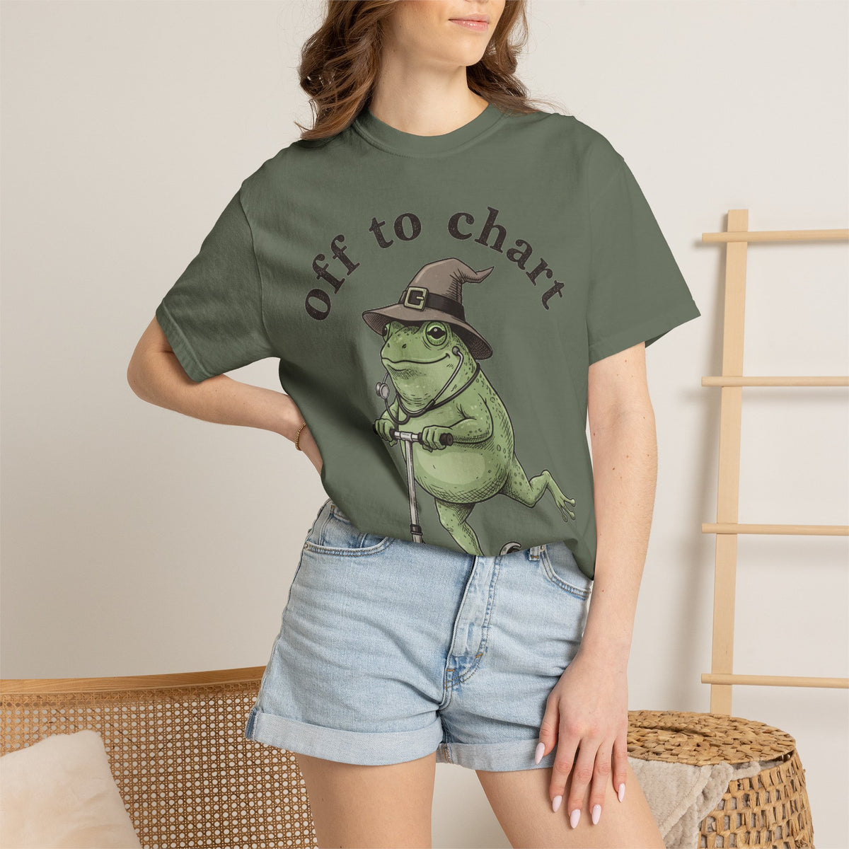 Off To Chart Shirt, Witch Hat Frog Nurse Scooter Tee, Funny Charting RN Shirt, Nurse Gift