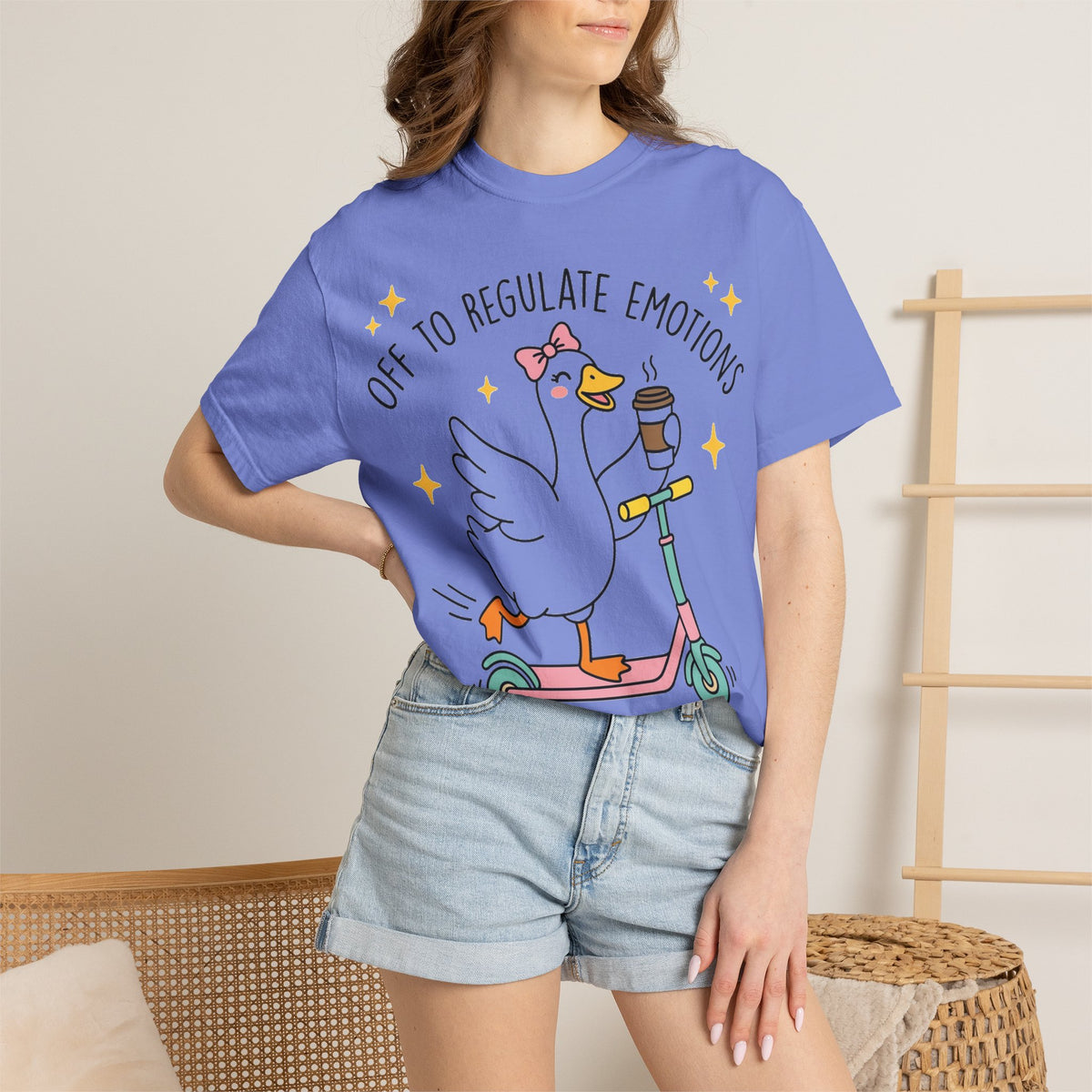 Off To Regulate Emotions Wide Shirt, Scooter Goose Coffee Tee, Funny Mental Health Shirt, Counselor Gift