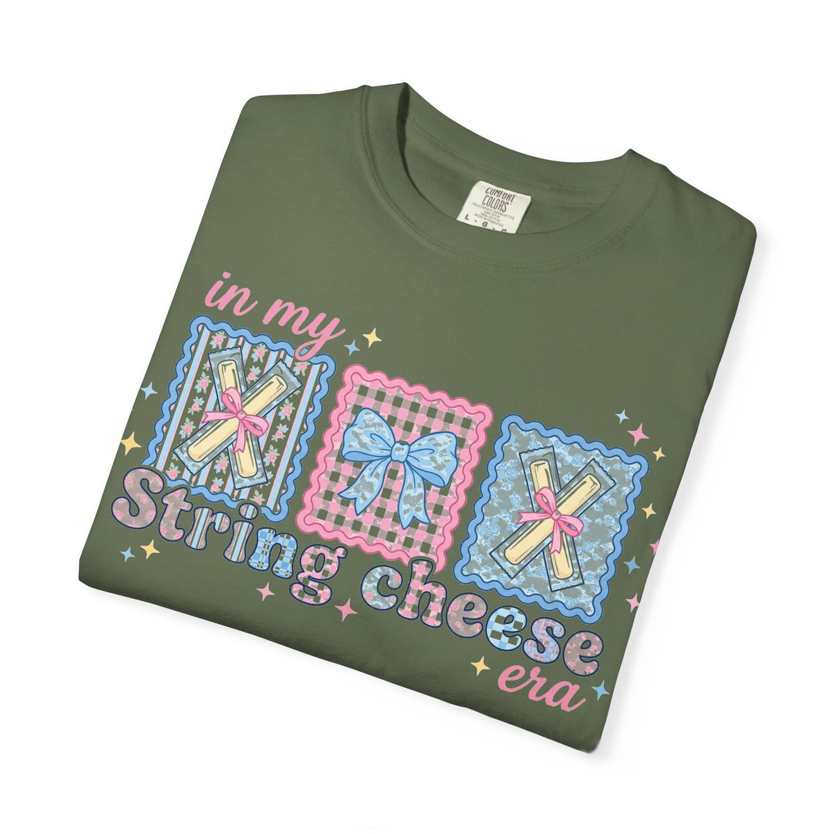 In My String Cheese Era Bow Shirt, Pastel Coquette Snack Tee, Funny Cheese Lover Shirt, Cute Gift