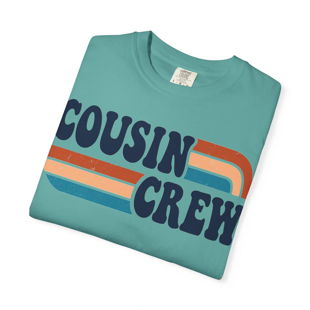 Cousin Crew Rainbow Stripe Shirt, Retro Family Reunion Tee, Matching Cousins Shirt, Family Gift