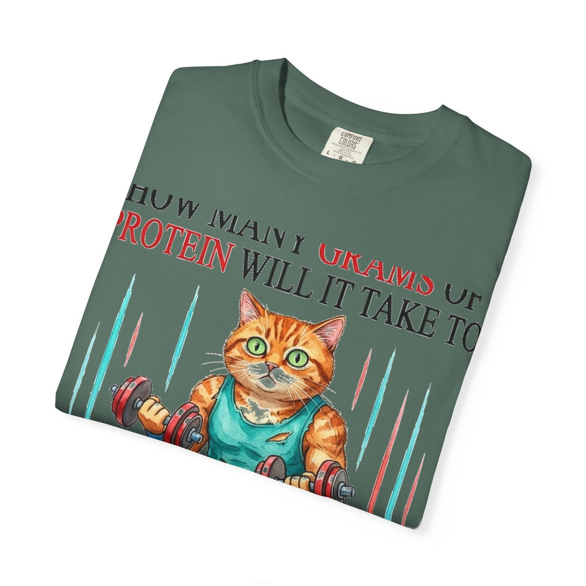How Many Grams Of Protein Will It Take To Restore The Light In My Eyes Shirt, Funny Gym Cat Tee, Burnout Humor Shirt, Lifter Gift