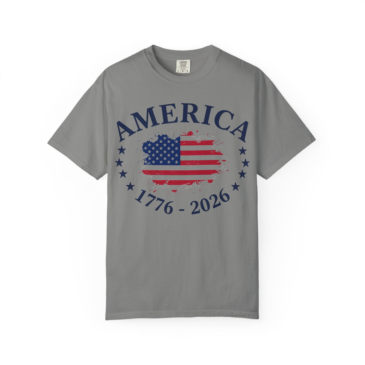 America 1776 2026 Wide Flag Shirt, Patriotic Star Border Tee, Distressed USA Flag Shirt, July 4th Gift