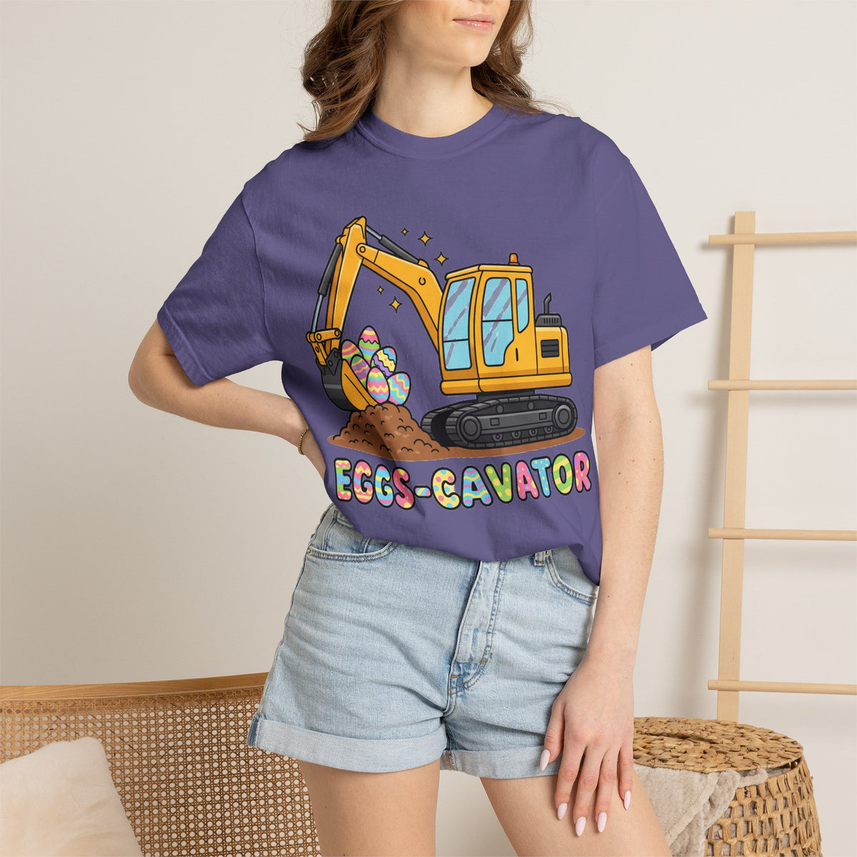 Eggs-Cavator Big Digger Shirt, Easter Excavator Tee, Construction Easter Shirt, Kids Easter Gift