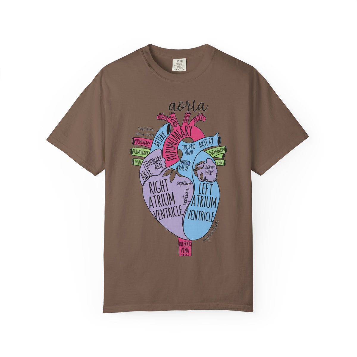 Labelled Heart Anatomy Shirt, Pastel Cardiac Diagram Tee, Nursing School Shirt, Cardiology Gift
