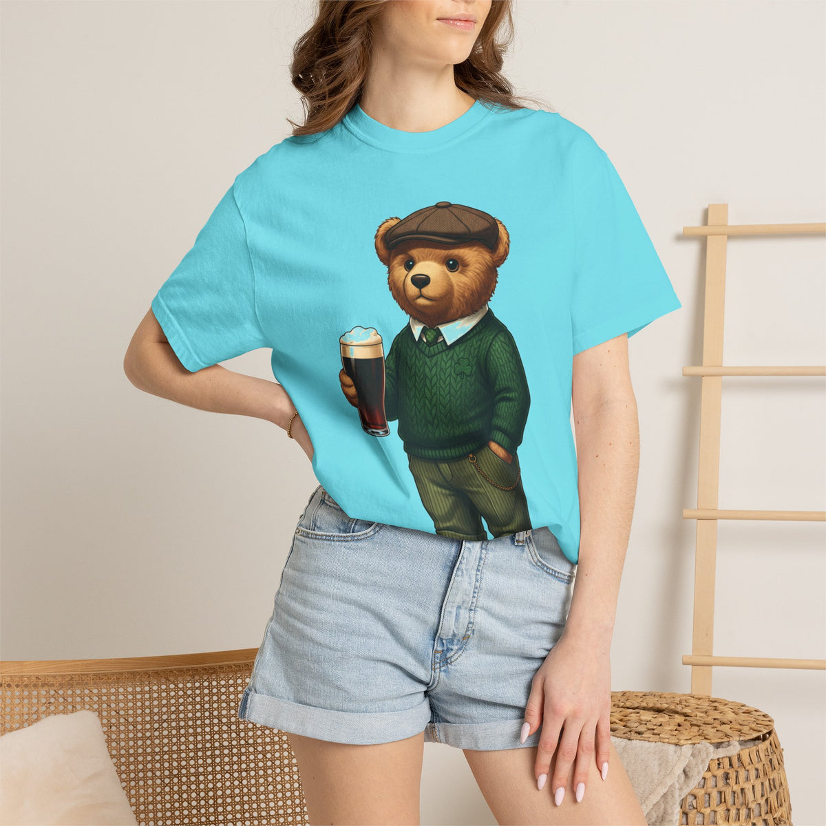 Irish Teddy Bear Pint Shirt, Shamrock Sweater Bear Tee, St Patricks Day Pub Shirt, Irish Gift