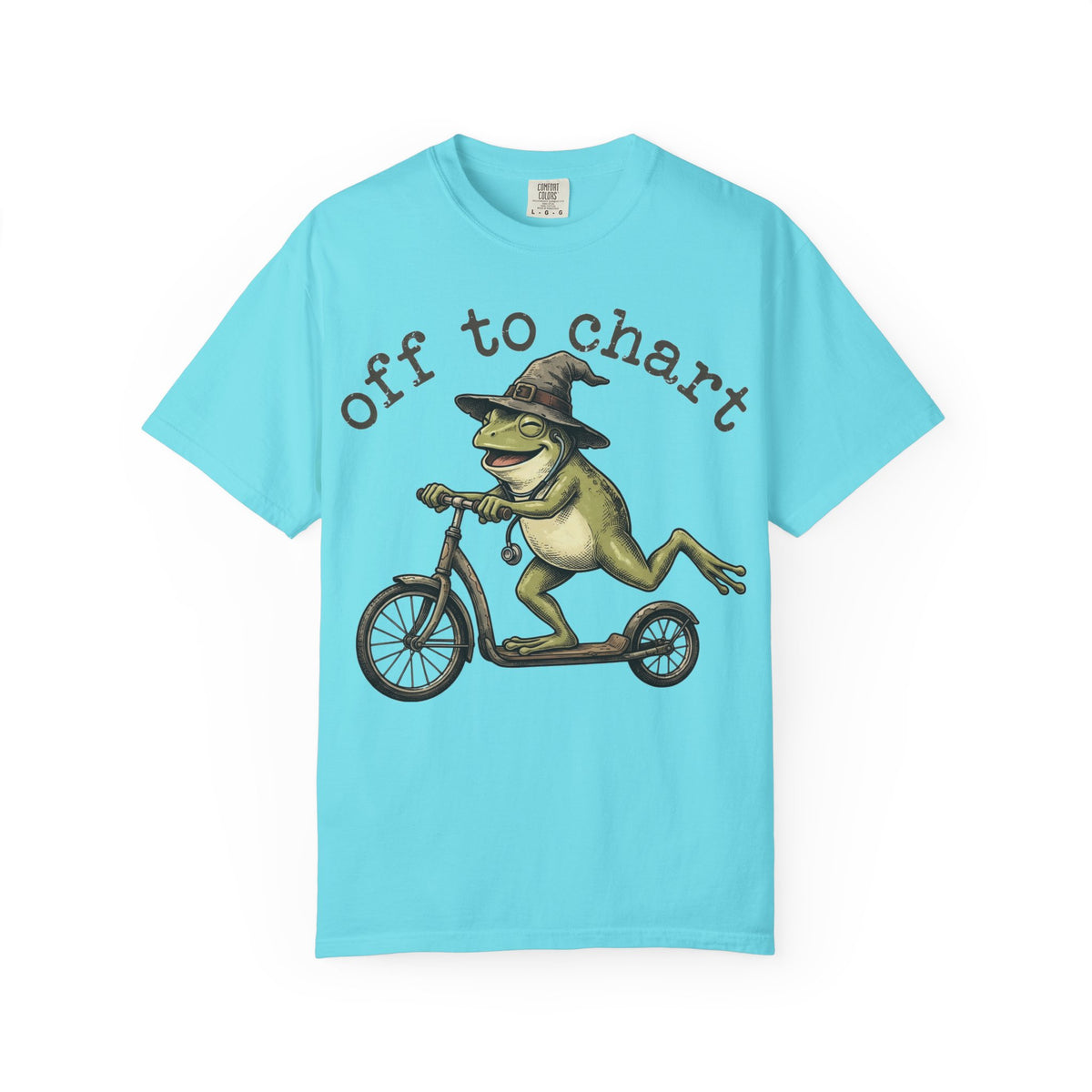 Off To Chart Grinning Frog Shirt, Nurse Frog Scooter Tee, Funny Charting Shirt, RN Gift