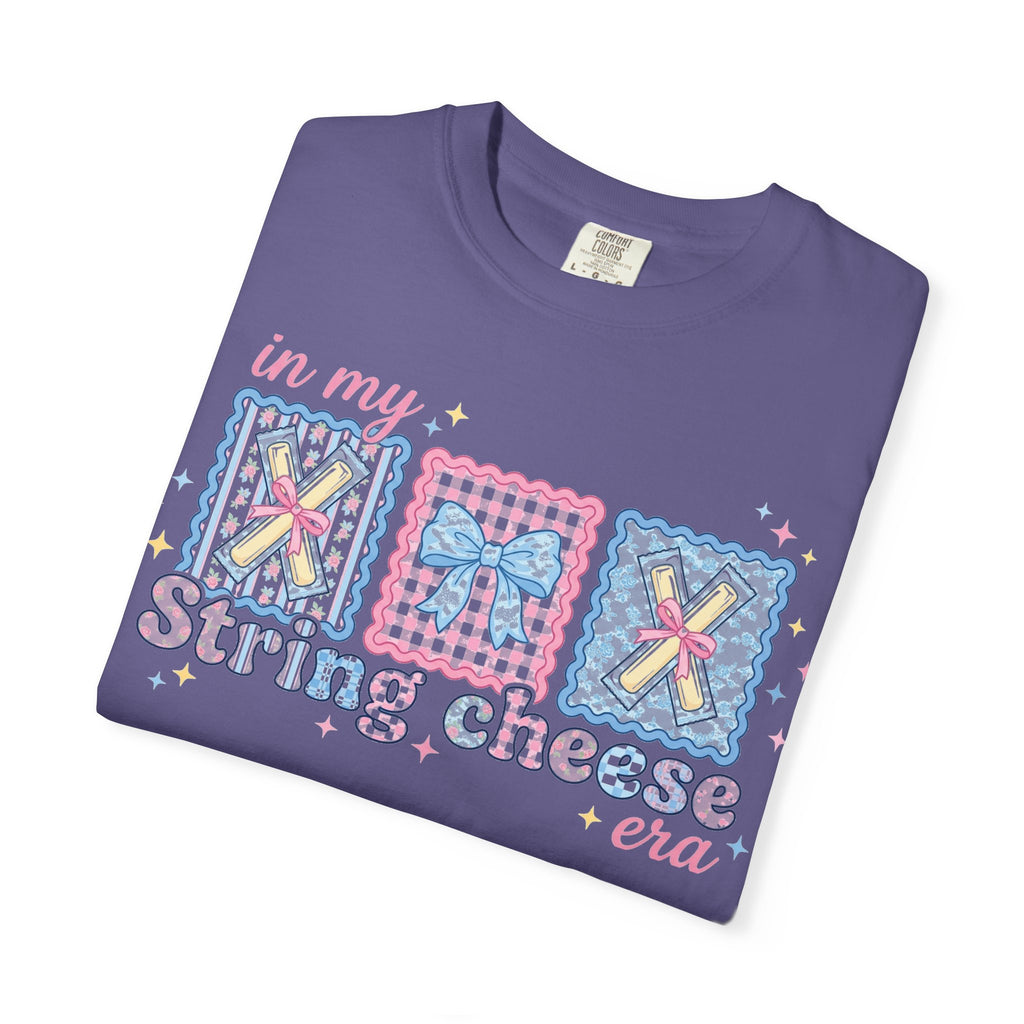 In My String Cheese Era Bow Shirt, Pastel Coquette Snack Tee, Funny Cheese Lover Shirt, Cute Gift