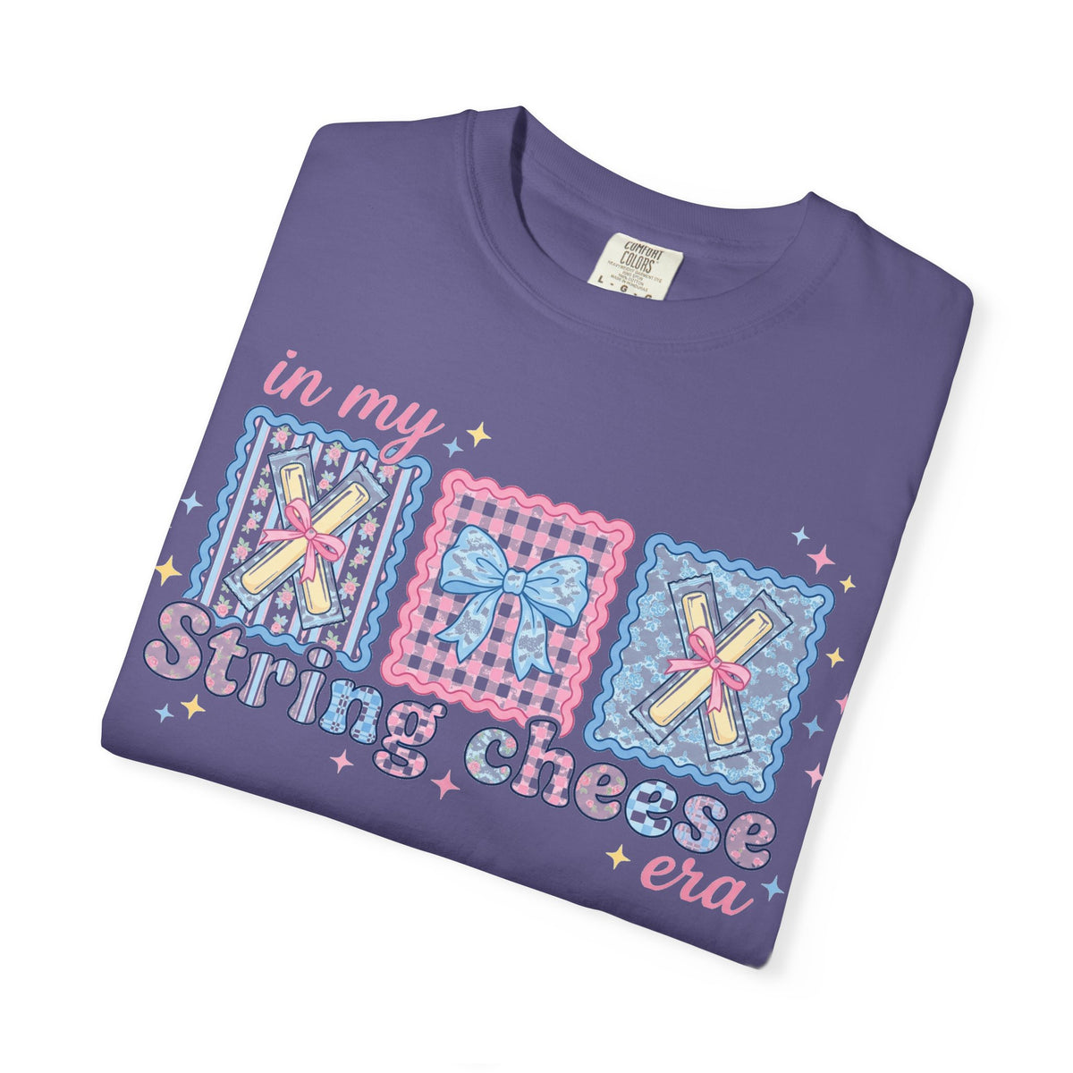 In My String Cheese Era Bow Shirt, Pastel Coquette Snack Tee, Funny Cheese Lover Shirt, Cute Gift