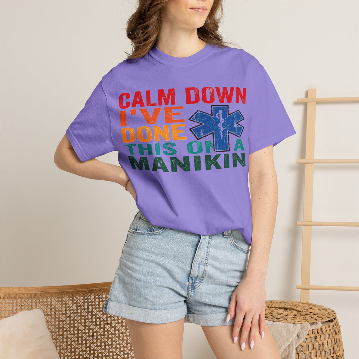 Calm Down I've Done This On A Manikin Shirt, Funny EMT Paramedic Tee, EMS Humor Shirt, Nursing Student Gift
