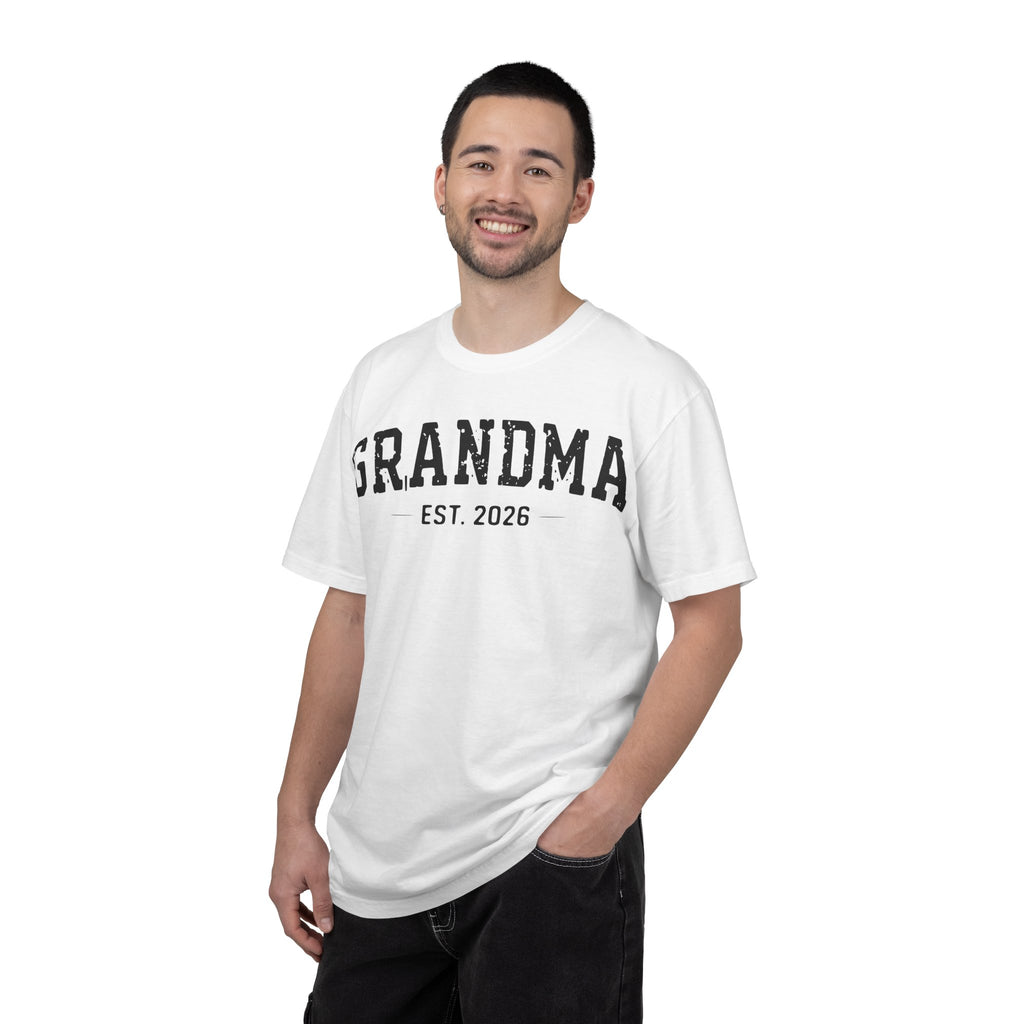 Grandma Est 2026 Shirt, Distressed Varsity New Grandma Tee, Pregnancy Announcement Shirt, Grandma Gift