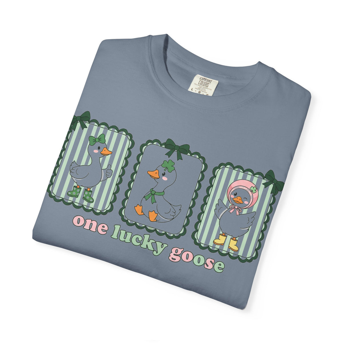 One Lucky Goose Tall Shirt, Three Panel Irish Goose Tee, Cute St Patricks Day Shirt, Shamrock Gift