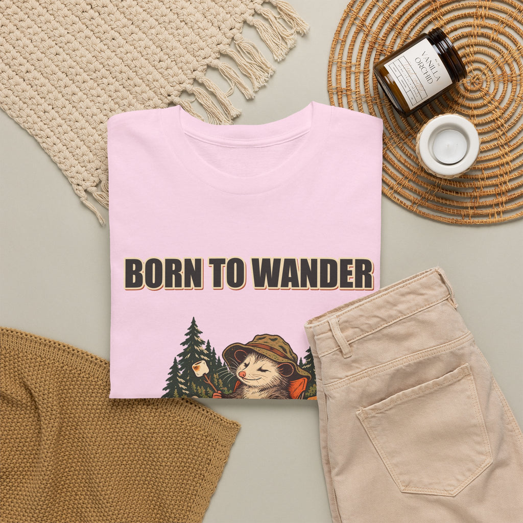Born to Wander, Packed to Snack – Camping Opossum T-Shirt