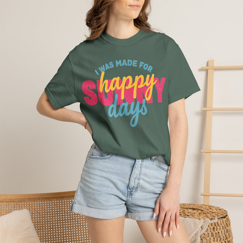 I Was Made For Happy Sunny Days Pastel Shirt, Soft Retro Summer Tee, Beach Vacation Shirt, Summer Gift