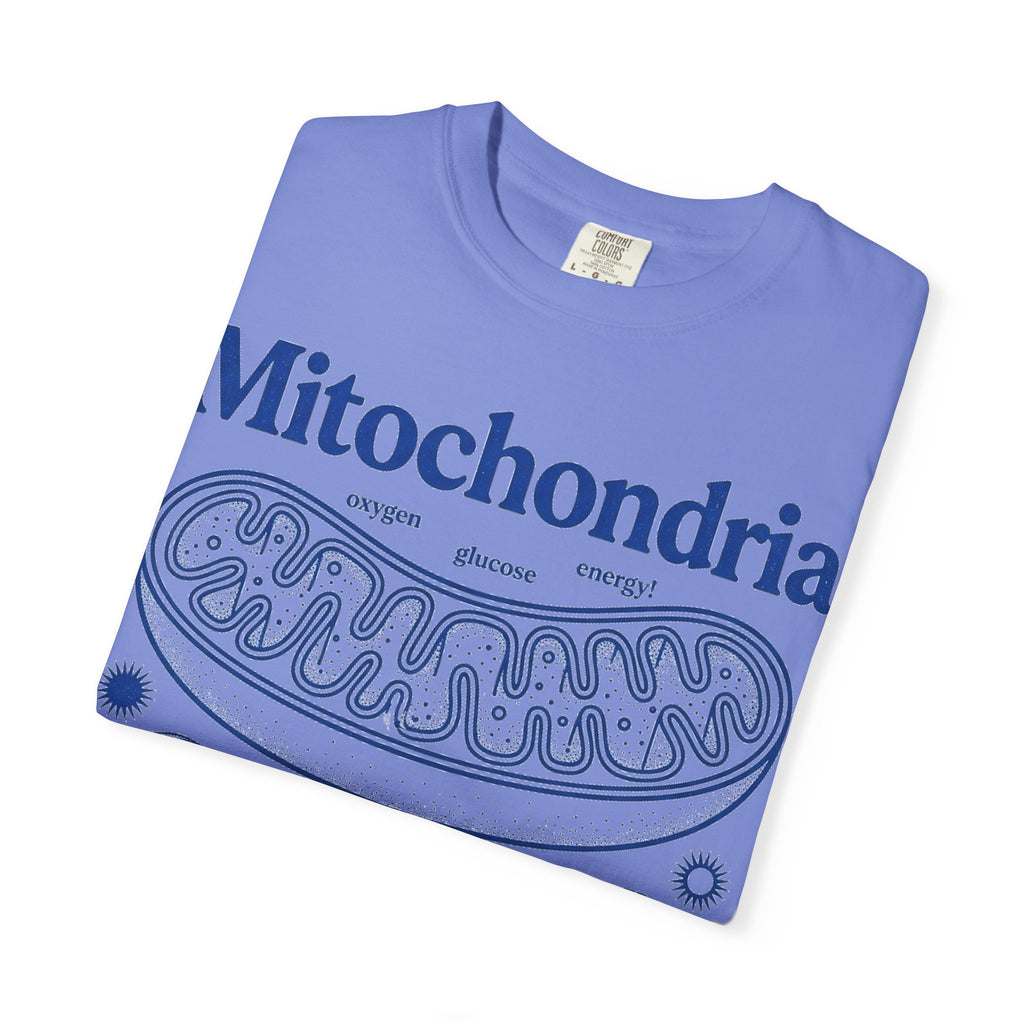 Mitochondria Powering Life Since Forever Tall Shirt, Retro Biology Poster Tee, Science Teacher Shirt, Nerd Gift