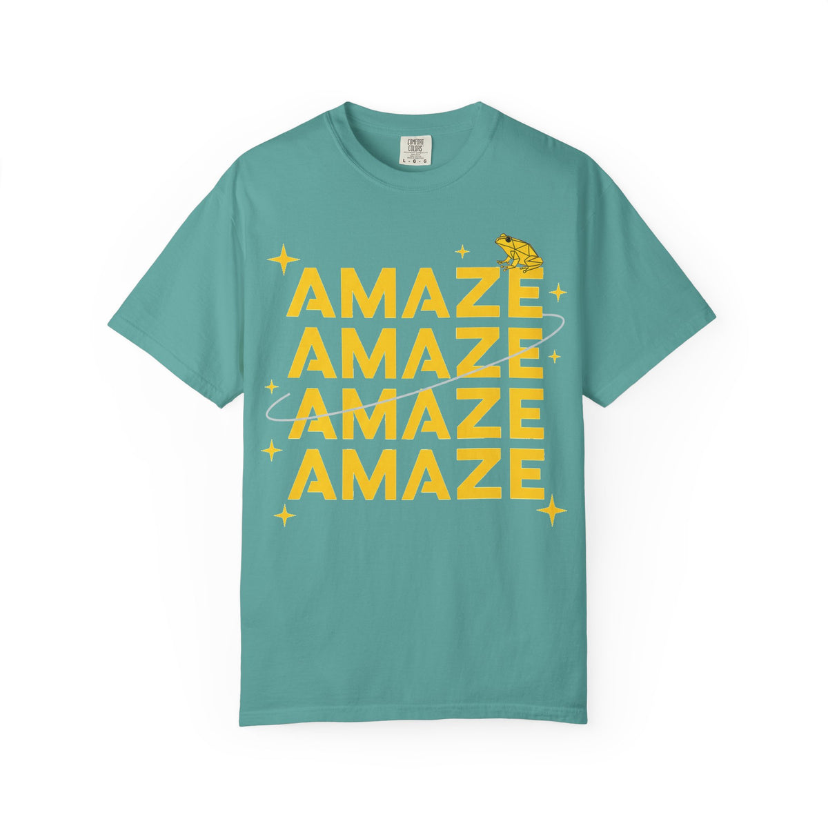Amaze Amaze Amaze Amaze Shirt, Four Line Retro Type Tee, Frog Sparkle Graphic Shirt, Trendy Gift