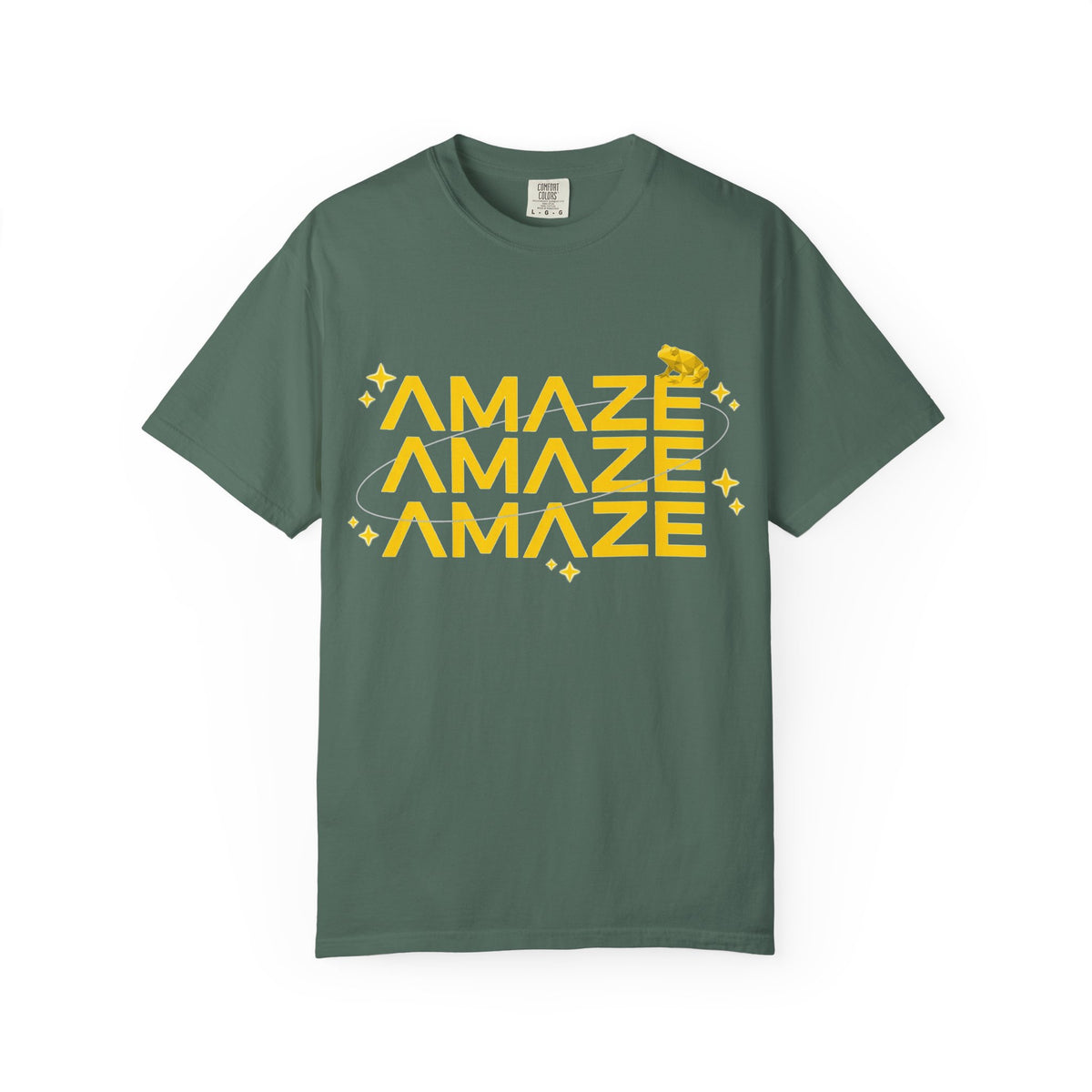Amaze Amaze Amaze Shirt, Retro Stacked Type Tee, Tiny Frog Graphic Shirt, Funny Minimal Gift