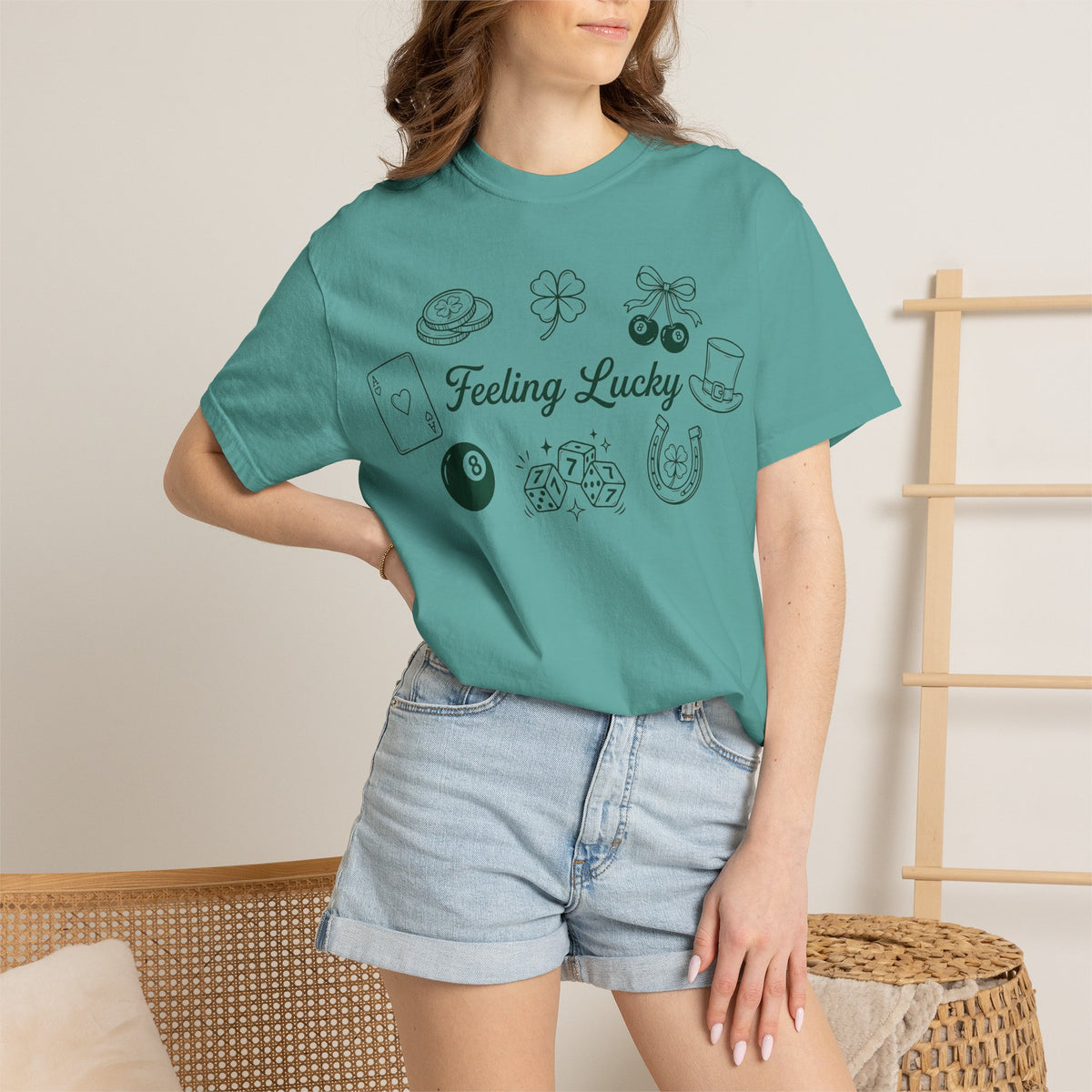 Feeling Lucky Wide Charms Shirt, St Patricks Clover Dice Tee, Green Luck Shirt, Irish Gift