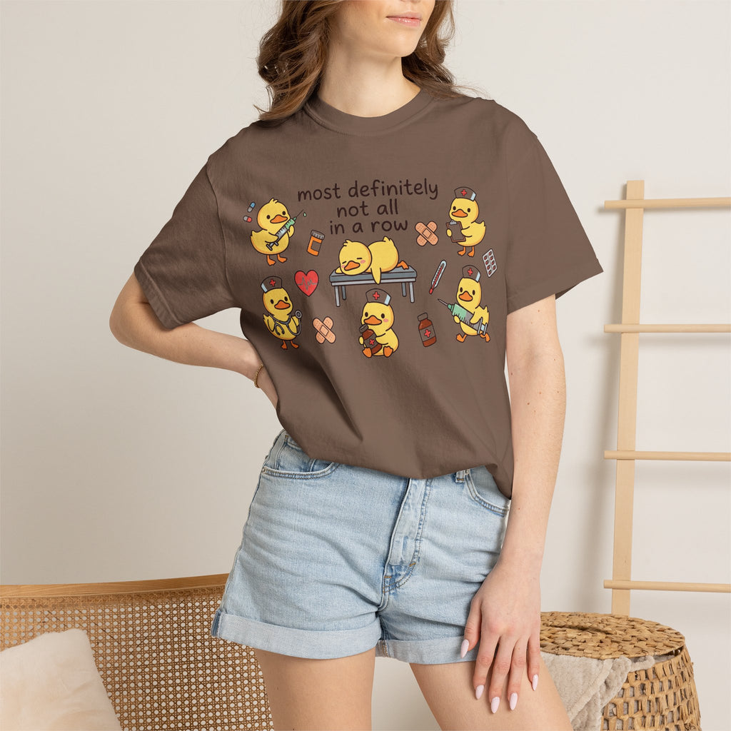 Most Definitely Not All In A Row Wide Shirt, Nurse Duckling Chaos Tee, Funny RN Shirt, Nurse Gift