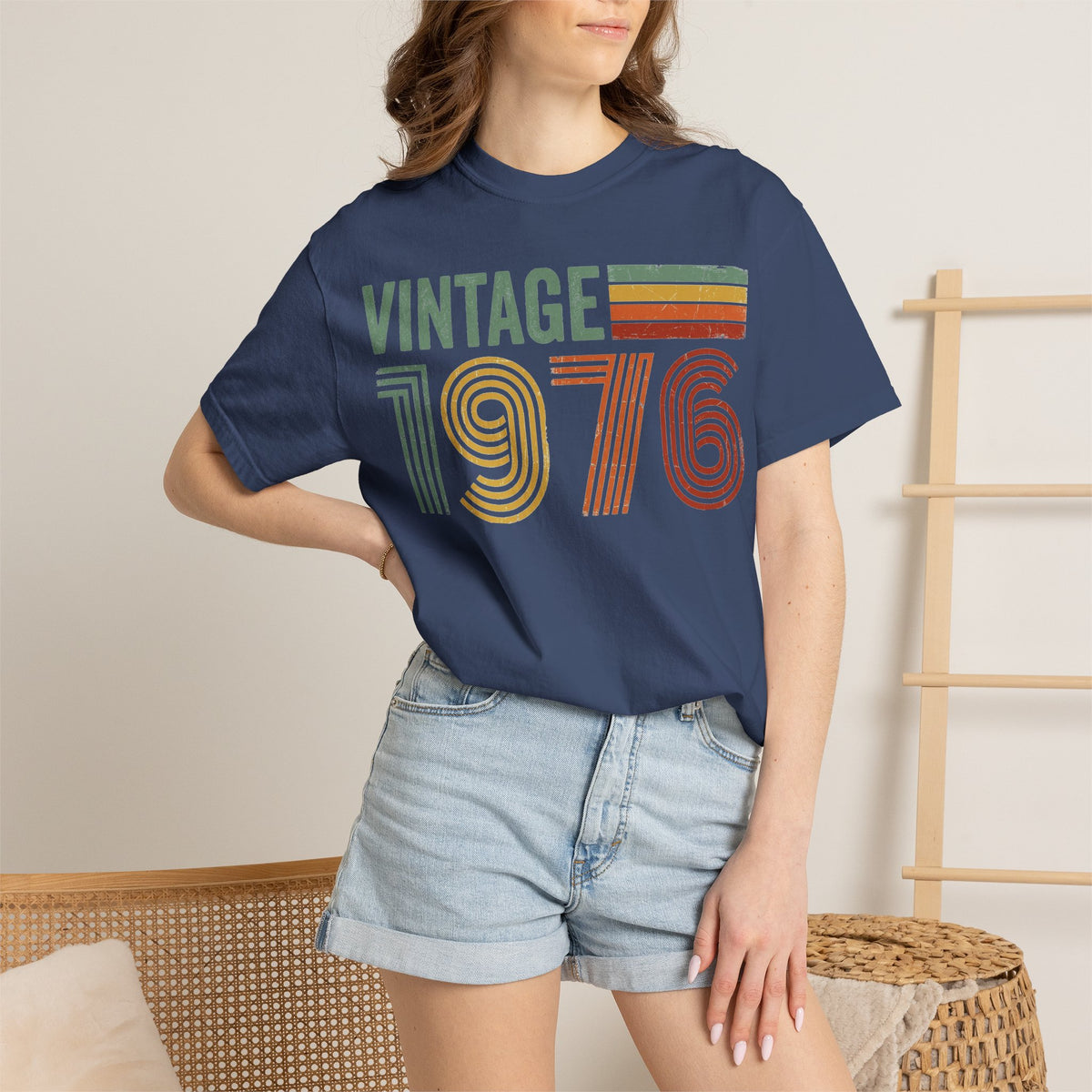 Vintage 1976 Shirt, Retro Stripe 50th Birthday Tee, Born In 1976 Shirt, Birthday Gift