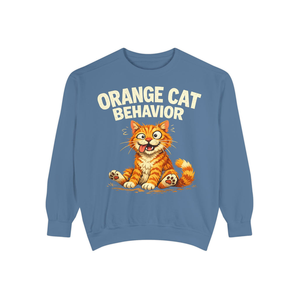 Orange Cat Behavior Sweatshirt — Cute Ginger Kitty Graphic Pullover