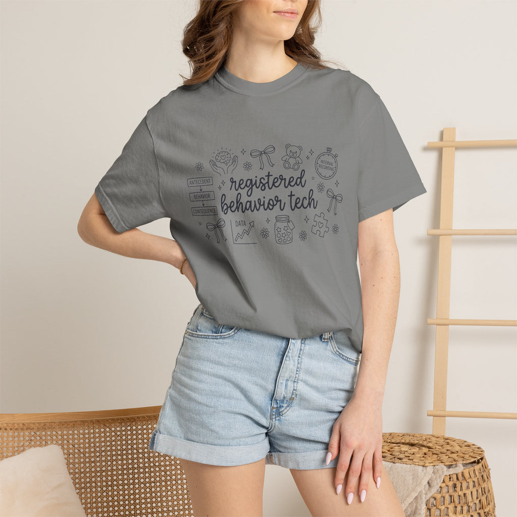 Registered Behavior Tech Script Shirt, ABA Therapy Doodle Tee, RBT Gift Shirt, Behavior Technician Tee