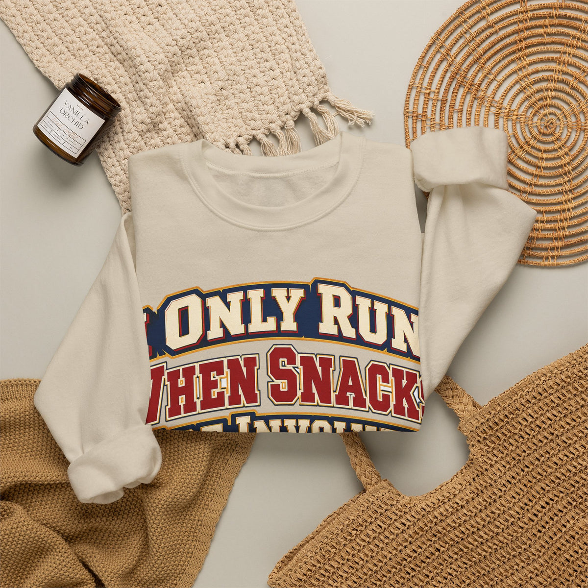 Funny Gym Sweatshirt I Only Run When Snacks Are Involved Corgi Sweatshirt, Funny Running Gift